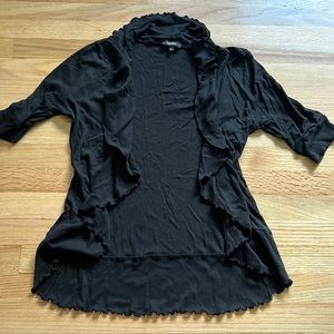 Express black ruffle cardigan